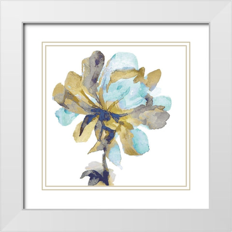 Fresh Bloom Aqua I White Modern Wood Framed Art Print with Double Matting by Austin, Vanessa