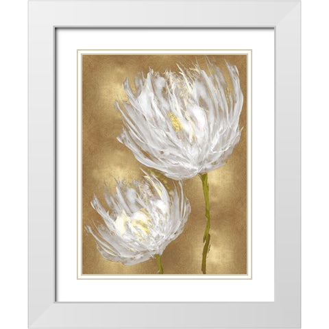 Tulips on Gold II White Modern Wood Framed Art Print with Double Matting by Austin, Vanessa