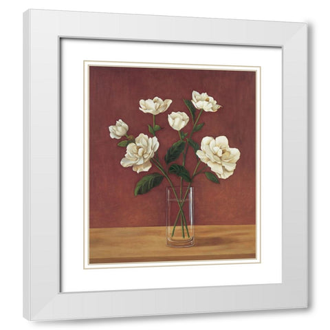 Fleurs de Magnolia White Modern Wood Framed Art Print with Double Matting by Huntington, Virginia