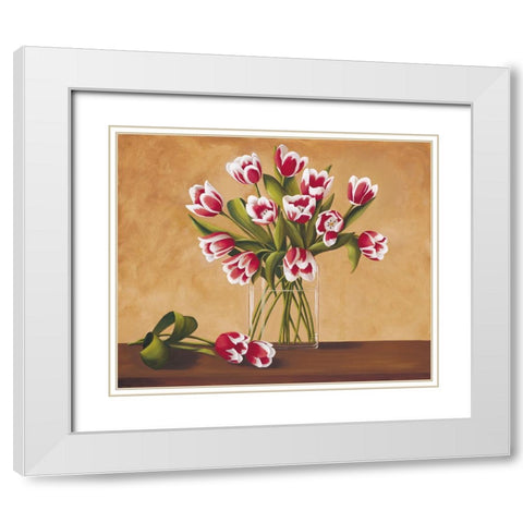 Tulipes dans un vase White Modern Wood Framed Art Print with Double Matting by Huntington, Virginia