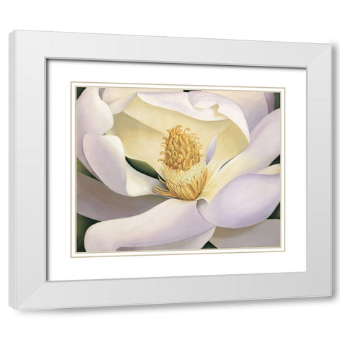 Magnolia White Modern Wood Framed Art Print with Double Matting by Huntington, Virginia