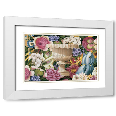 Floral Festa II White Modern Wood Framed Art Print with Double Matting by Huntington, Virginia