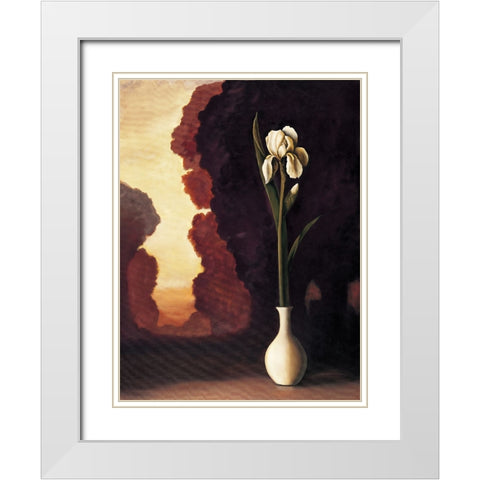 Floral Sunrise II White Modern Wood Framed Art Print with Double Matting by Huntington, Virginia