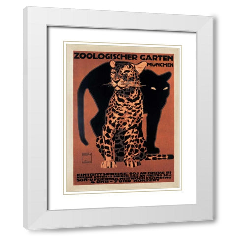 Zoologischer Garten-1912 White Modern Wood Framed Art Print with Double Matting by Anonymous
