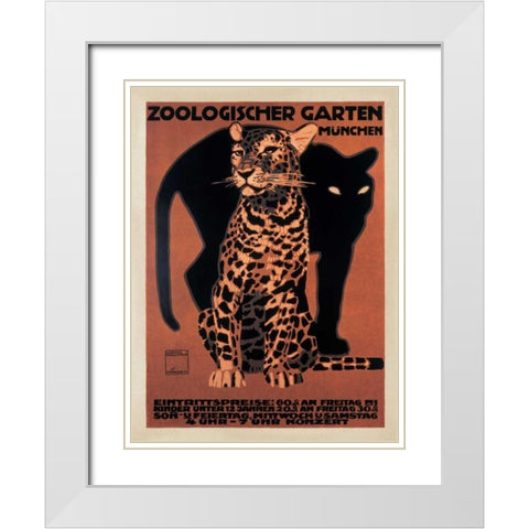 Zoologischer Garten-1912 White Modern Wood Framed Art Print with Double Matting by Anonymous