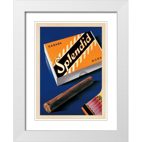 Splendid Habana-1930 White Modern Wood Framed Art Print with Double Matting by Neukomm, Fred