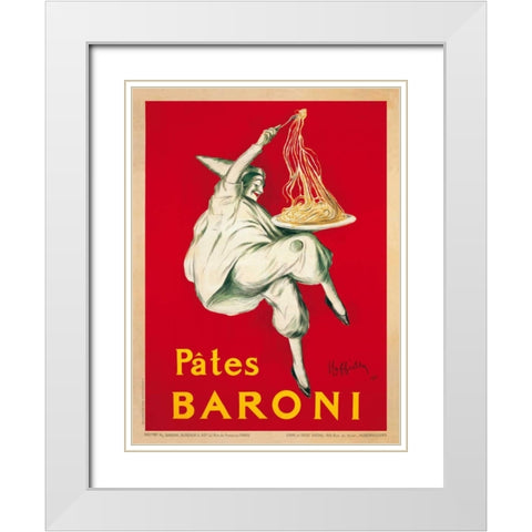 Pates Baroni-1921 White Modern Wood Framed Art Print with Double Matting by Cappiello, Leonetto