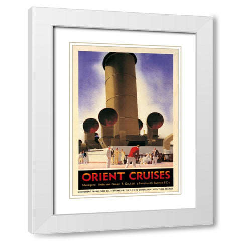 Orient Cruises, 1930 CA White Modern Wood Framed Art Print with Double Matting by Johnson, Andrew