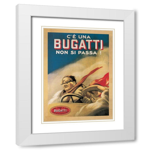 Bugatti-1922 White Modern Wood Framed Art Print with Double Matting by Dudovich, Marcello