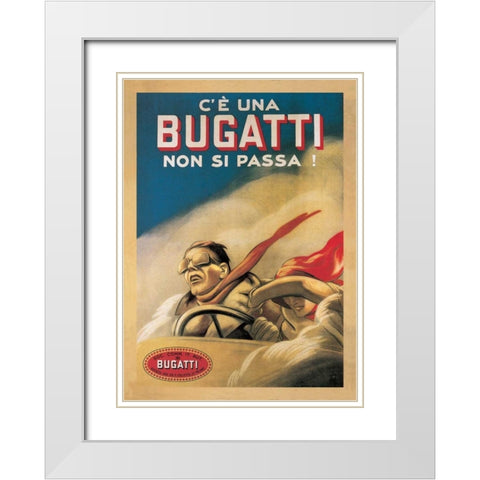 Bugatti-1922 White Modern Wood Framed Art Print with Double Matting by Dudovich, Marcello