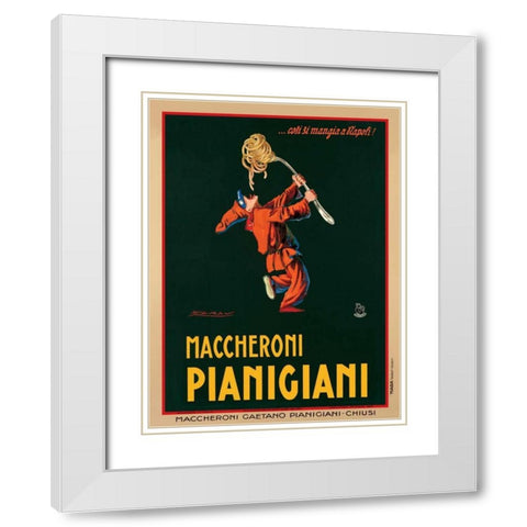 Maccheroni Pianigiani-1922 White Modern Wood Framed Art Print with Double Matting by Mauzan, Achille Luciano