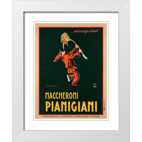 Maccheroni Pianigiani-1922 White Modern Wood Framed Art Print with Double Matting by Mauzan, Achille Luciano