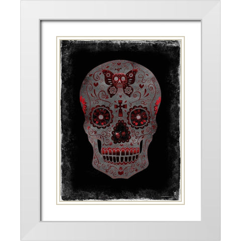 Day of the Dead in Red White Modern Wood Framed Art Print with Double Matting by Wagner, Martin