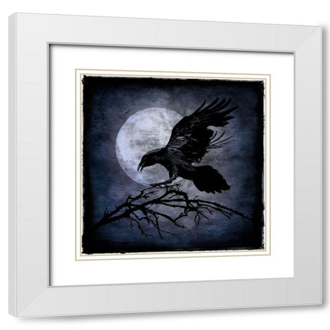 Crow White Modern Wood Framed Art Print with Double Matting by Wagner, Martin