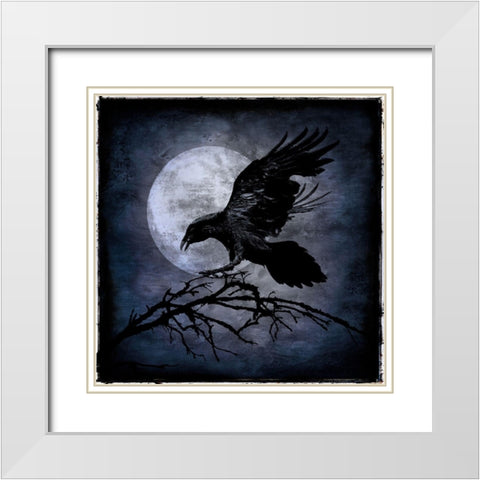 Crow White Modern Wood Framed Art Print with Double Matting by Wagner, Martin