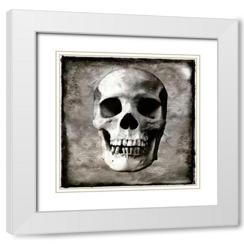 Skull I White Modern Wood Framed Art Print with Double Matting by Wagner, Martin