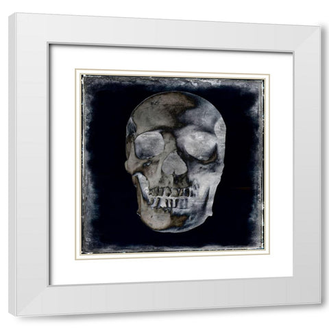 Skull II White Modern Wood Framed Art Print with Double Matting by Wagner, Martin