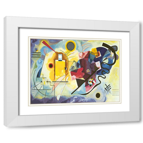Gelb - rot - blau White Modern Wood Framed Art Print with Double Matting by Kandinsky, Wassily