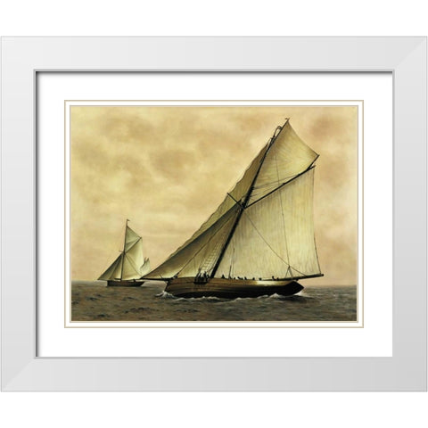 Cicely-1908 White Modern Wood Framed Art Print with Double Matting by Matthews, William