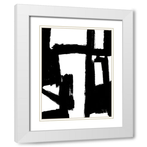Structured I White Modern Wood Framed Art Print with Double Matting by Wise, Alex