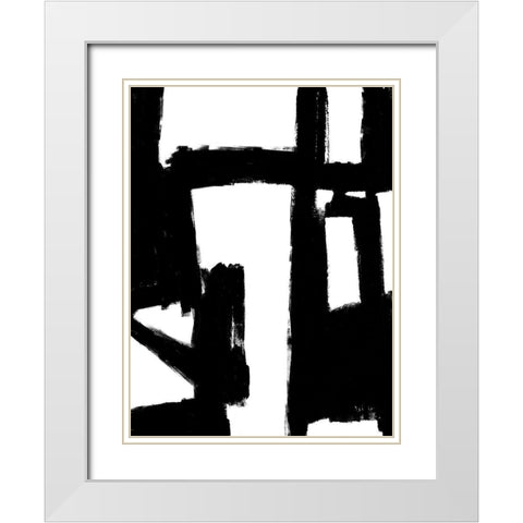 Structured I White Modern Wood Framed Art Print with Double Matting by Wise, Alex