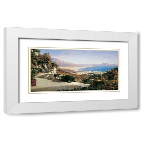A View of the Bay of Naples White Modern Wood Framed Art Print with Double Matting by Wyld, William