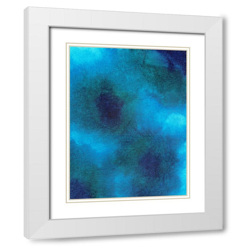 Blue Blend Exercise I White Modern Wood Framed Art Print with Double Matting by Zaremba, Hillel