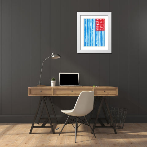 Old Glory White Modern Wood Framed Art Print with Double Matting by Zaremba, Hillel