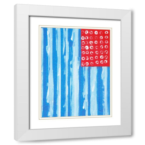 Old Glory White Modern Wood Framed Art Print with Double Matting by Zaremba, Hillel