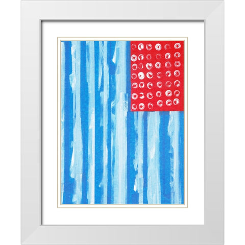 Old Glory White Modern Wood Framed Art Print with Double Matting by Zaremba, Hillel