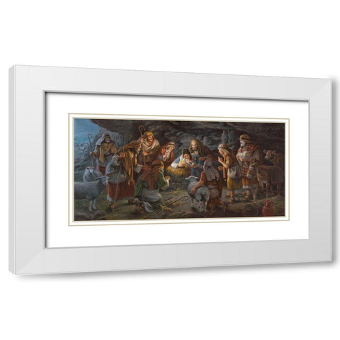 Immanuel  God With Us White Modern Wood Framed Art Print with Double Matting by Seward, James
