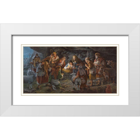Immanuel  God With Us White Modern Wood Framed Art Print with Double Matting by Seward, James