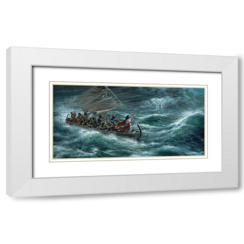 Peace Be Still White Modern Wood Framed Art Print with Double Matting by Seward, James