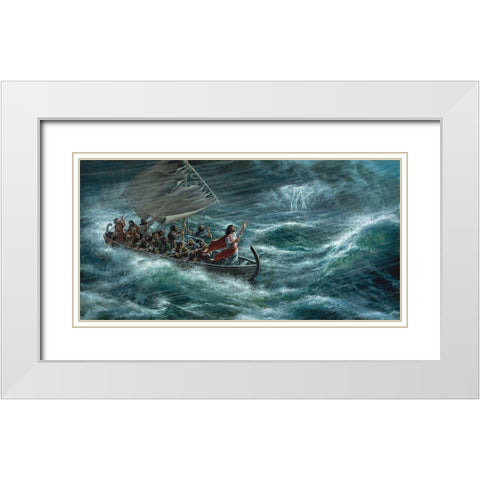 Peace Be Still White Modern Wood Framed Art Print with Double Matting by Seward, James