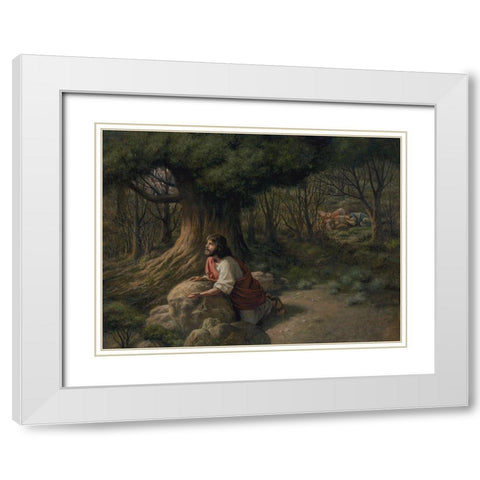 Thy Will Be Done White Modern Wood Framed Art Print with Double Matting by Seward, James