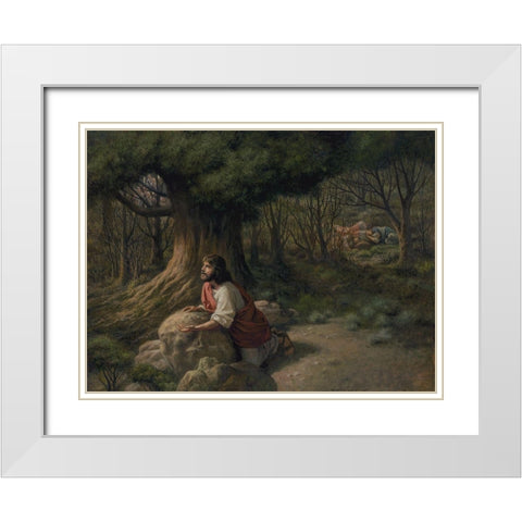 Thy Will Be Done White Modern Wood Framed Art Print with Double Matting by Seward, James