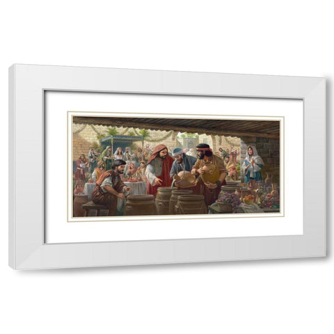 First Miracle White Modern Wood Framed Art Print with Double Matting by Seward, James
