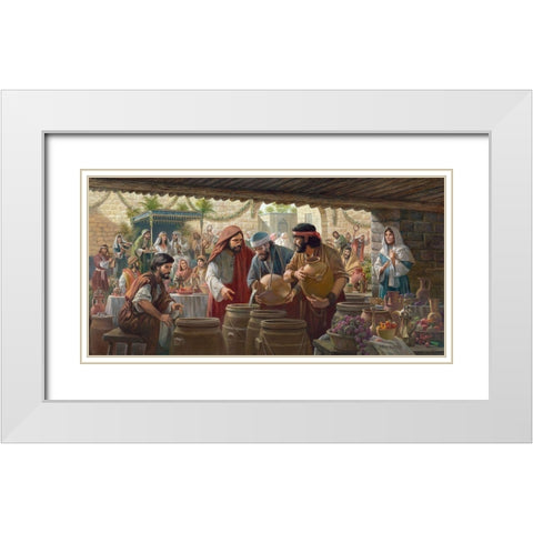 First Miracle White Modern Wood Framed Art Print with Double Matting by Seward, James