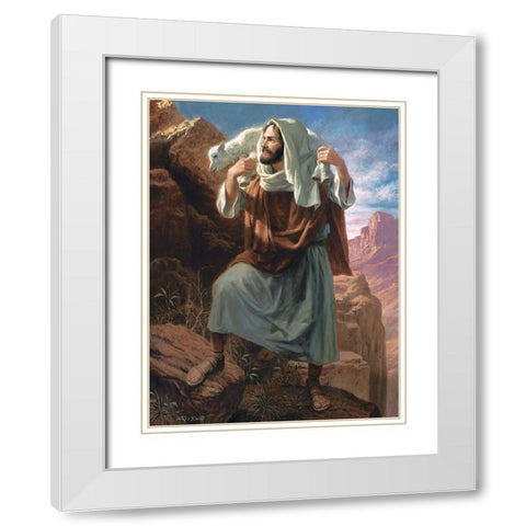 Lamb of God White Modern Wood Framed Art Print with Double Matting by Seward, James
