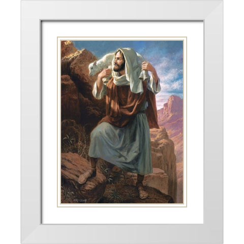 Lamb of God White Modern Wood Framed Art Print with Double Matting by Seward, James