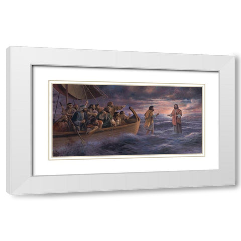 Be Not Afraid White Modern Wood Framed Art Print with Double Matting by Seward, James