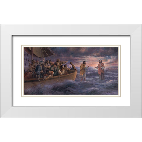 Be Not Afraid White Modern Wood Framed Art Print with Double Matting by Seward, James