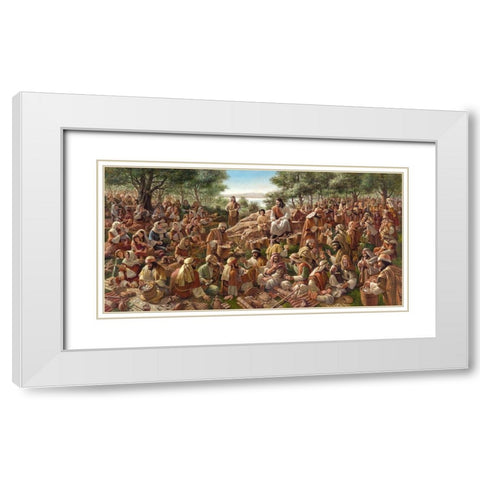 All Were Satisfied White Modern Wood Framed Art Print with Double Matting by Seward, James