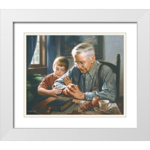 The Prayer White Modern Wood Framed Art Print with Double Matting by Seward, James