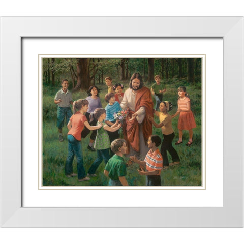 Rejoice In the Lord White Modern Wood Framed Art Print with Double Matting by Seward, James