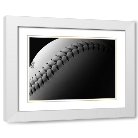 Softball White Modern Wood Framed Art Print with Double Matting by Reynolds, Richard