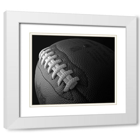 Football  Bw 1 White Modern Wood Framed Art Print with Double Matting by Reynolds, Richard