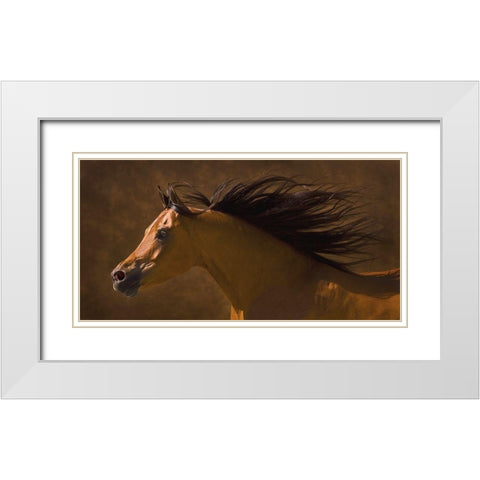Arabian Runner White Modern Wood Framed Art Print with Double Matting by Dawson, Robert