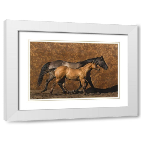 Mother and Son White Modern Wood Framed Art Print with Double Matting by Dawson, Robert