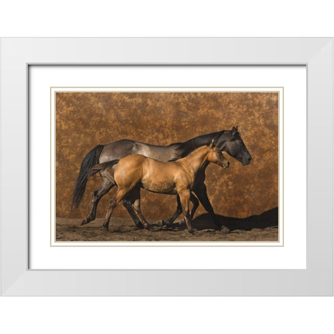 Mother and Son White Modern Wood Framed Art Print with Double Matting by Dawson, Robert